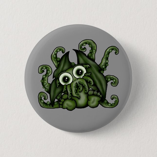 Badge Rond 5 Cm Bouton de Cthulhu (Devant)