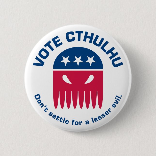 Badge Rond 5 Cm Bouton de Cthulhu de vote (Devant)