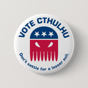 Badge Rond 5 Cm Bouton de Cthulhu de vote