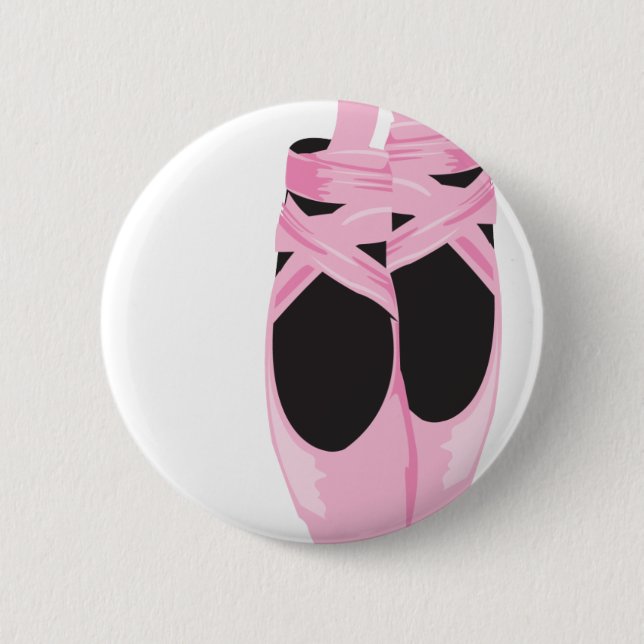 Badge Rond 5 Cm Bouton de danse de rose de ballerine de KRW (Devant)