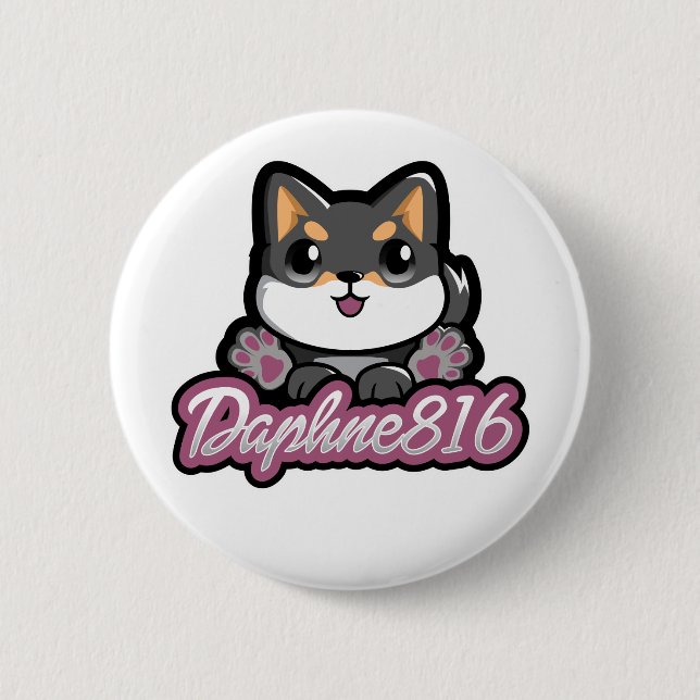 Badge Rond 5 Cm Bouton de Daphne 816 (Devant)