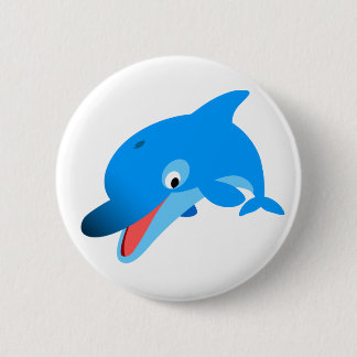 Badge Rond 5 Cm Bouton de dauphin de dauphin de saut mignon