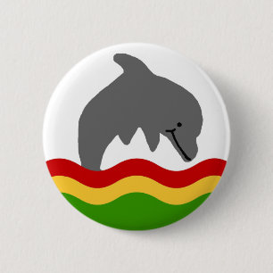 Badge Rond 5 Cm Bouton de dauphin de reggae