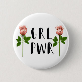 Badge Rond 5 Cm Bouton de ~ de PUISSANCE de FILLE