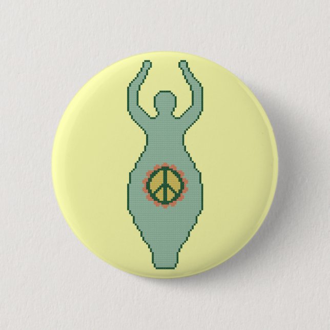 Badge Rond 5 Cm Bouton de déesse de paix (Devant)
