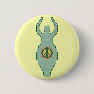 Badge Rond 5 Cm Bouton de déesse de paix