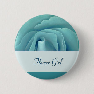 Badge Rond 5 Cm Bouton de DEMOISELLE DE HONNEUR avec la turquoise
