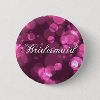 Badge Rond 5 Cm Bouton de demoiselle d'honneur [Bokeh rose]