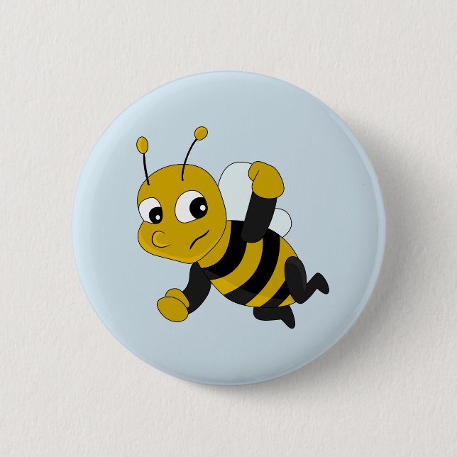 Badge Rond 5 Cm Bouton de dessin animé d'abeille (Devant)