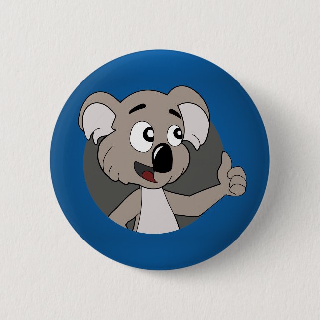 Badge Rond 5 Cm Bouton de dessin animé de l'ours de Koala (Devant)
