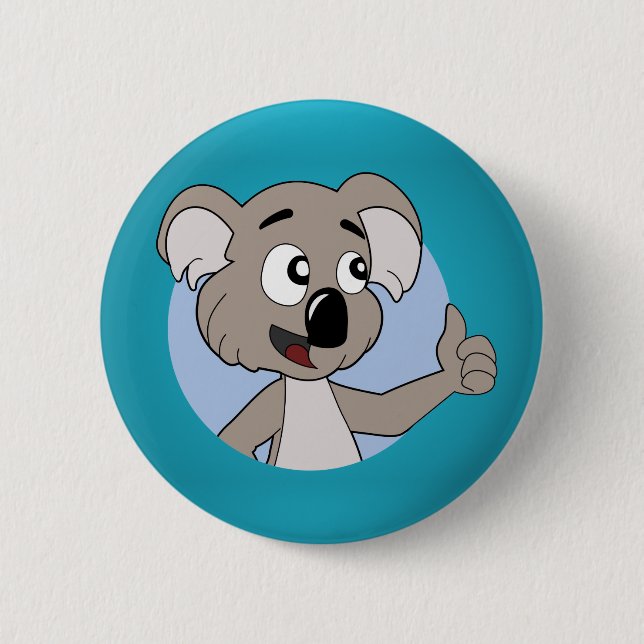 Badge Rond 5 Cm Bouton de dessin animé de l'ours de Koala (Devant)