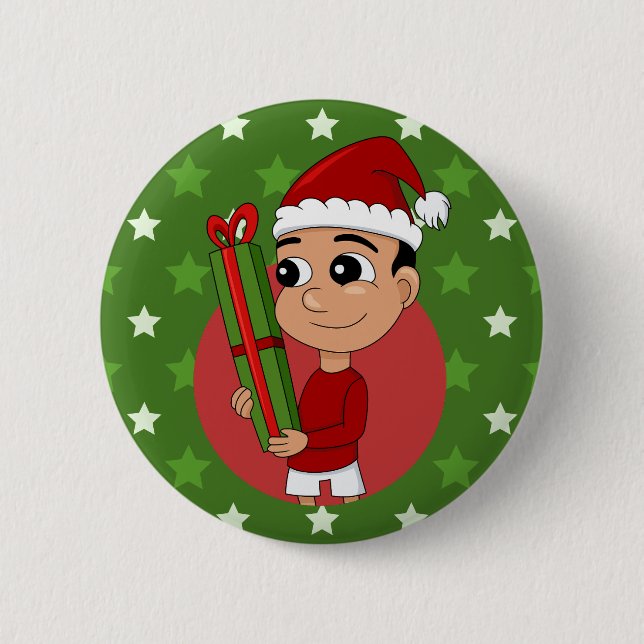 Badge Rond 5 Cm Bouton de dessin animé de Noël (Devant)