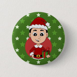 Badge Rond 5 Cm Bouton de dessin animé de Noël
