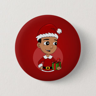 Badge Rond 5 Cm Bouton de dessin animé de Noël