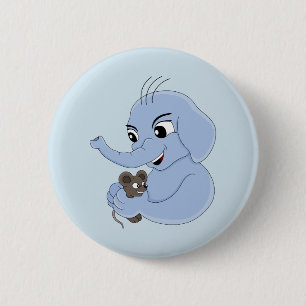 Badge Rond 5 Cm Bouton de dessin animé mignon garçon d'éléphant