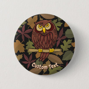 Badge Rond 5 Cm Bouton de dessin de hibou