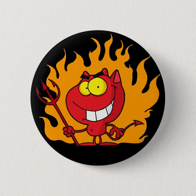 Badge Rond 5 Cm Bouton de diable de Halloween (Devant)