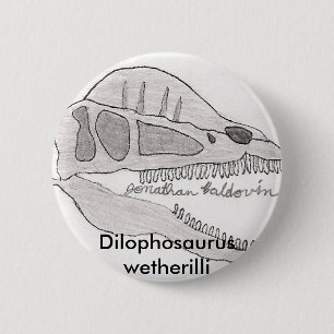 Badge Rond 5 Cm Bouton de Dilophosaurus
