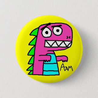 Badge Rond 5 Cm Bouton de Dino