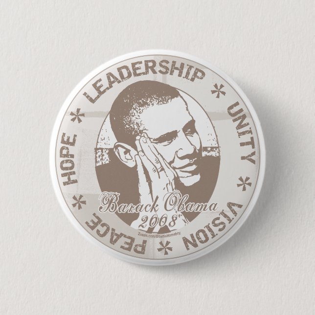Badge Rond 5 Cm Bouton de direction d'Obama (Devant)