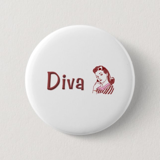 Badge Rond 5 Cm Bouton de diva (Devant)