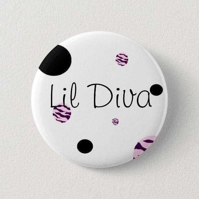 Badge Rond 5 Cm Bouton de diva de Lil (Devant)