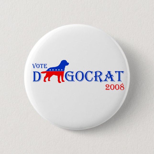 Badge Rond 5 Cm Bouton de Dogocrat de vote (Devant)