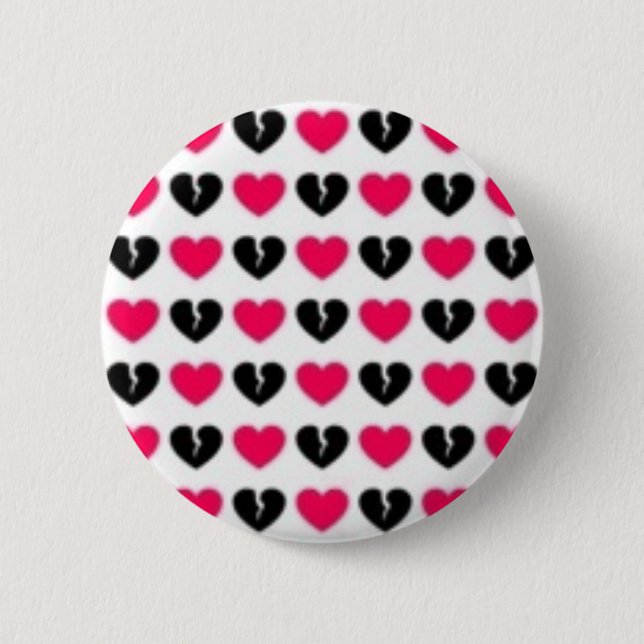 Badge Rond 5 Cm Bouton de douleur/coeurs brisés (Devant)