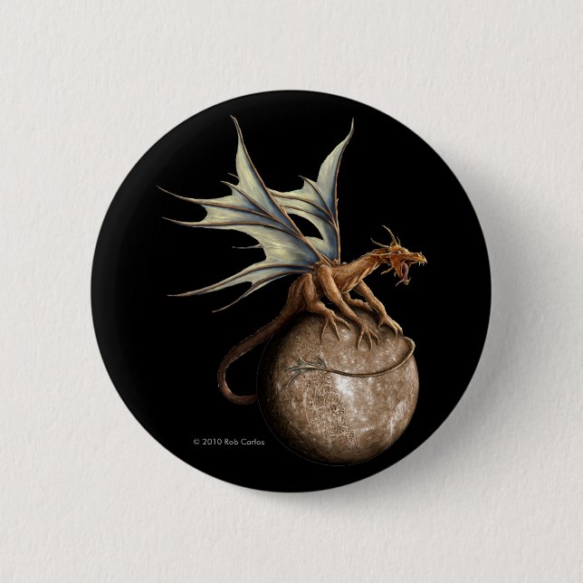 Badge Rond 5 Cm Bouton de dragon de Mercury (Devant)