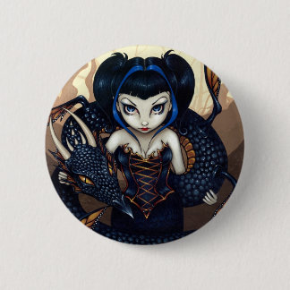 Badge Rond 5 Cm Bouton "de dragon foncé"