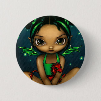 Badge Rond 5 Cm Bouton "de Dragonling vert"