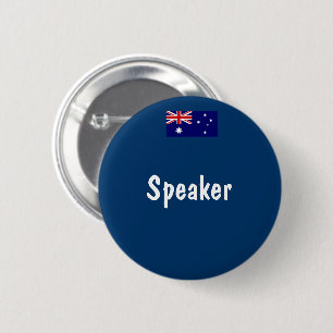 Badge Rond 5 Cm Bouton de drapeau australien parlant