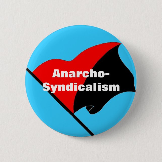Badge Rond 5 Cm bouton de drapeau d'anarcho-syndicalisme (Devant)
