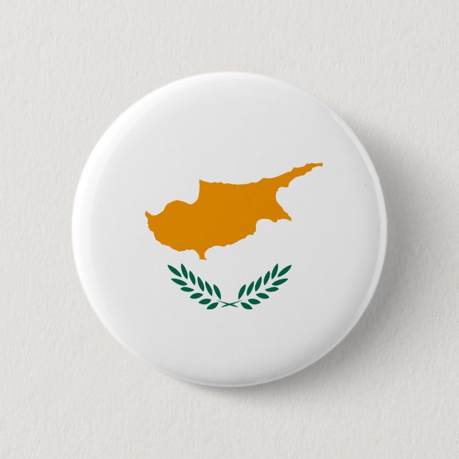Badge Rond 5 Cm Bouton de drapeau de la Chypre Fisheye (Devant)