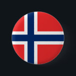 Badge Rond 5 Cm Bouton de drapeau de la Norvège<br><div class="desc">Boutonnez avec le drapeau de la Norvège,  officiellement le Royaume de Norvège.</div>