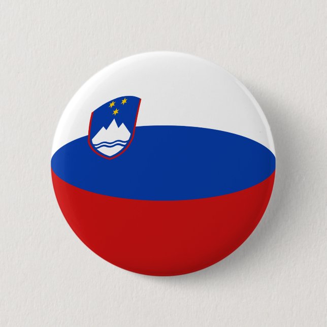 Badge Rond 5 Cm Bouton de drapeau de la Slovénie Fisheye (Devant)
