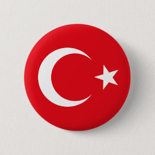Badge Rond 5 Cm Bouton de drapeau de la Turquie