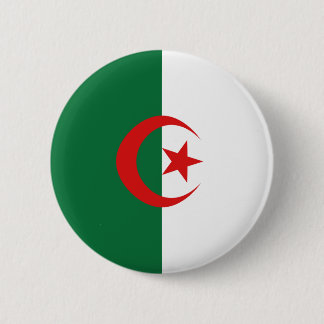 Badge Rond 5 Cm Bouton de drapeau de l'Algérie Fisheye