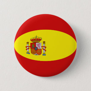 Badge Rond 5 Cm Bouton de drapeau de l'Espagne Fisheye