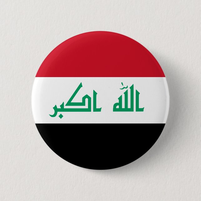Badge Rond 5 Cm Bouton de drapeau de l'Irak (Devant)
