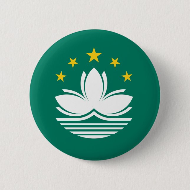 Badge Rond 5 Cm Bouton de drapeau de Macao (Devant)