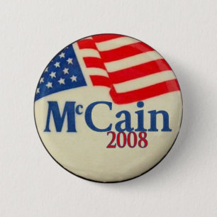 Badge Rond 5 Cm Bouton de drapeau de McCain 2008