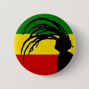 Badge Rond 5 Cm bouton de drapeau de rasta de fifre de type