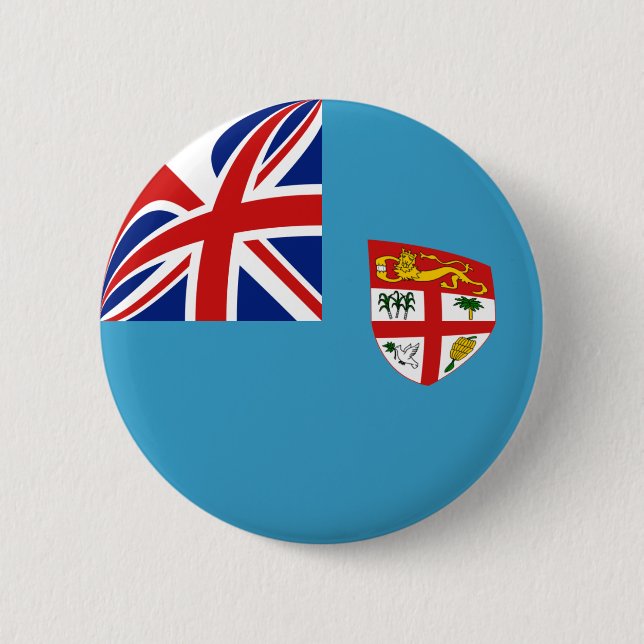 Badge Rond 5 Cm Bouton de drapeau des Fidji Fisheye (Devant)