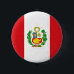 Badge Rond 5 Cm Bouton de drapeau d'état du Pérou<br><div class="desc">Bouton avec le drapeau d'état du Pérou. Bandera Estatal De Pérou de La d'escroquerie de Prendedor.</div>