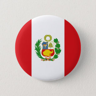 Badge Rond 5 Cm Bouton de drapeau d'état du Pérou