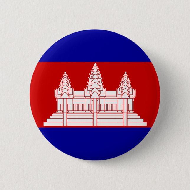 Badge Rond 5 Cm Bouton de drapeau du Cambodge (Devant)