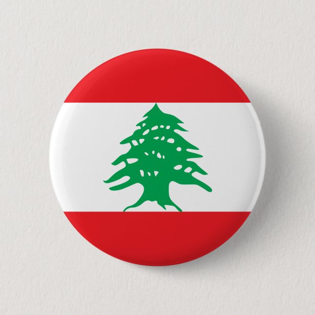 Badge Rond 5 Cm Bouton de drapeau du Liban (Devant)