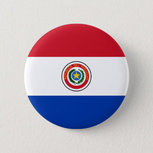 Badge Rond 5 Cm Bouton de drapeau du Paraguay