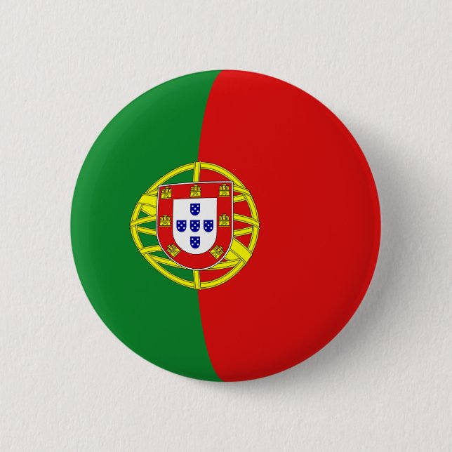 Badge Rond 5 Cm Bouton de drapeau du Portugal Fisheye (Devant)